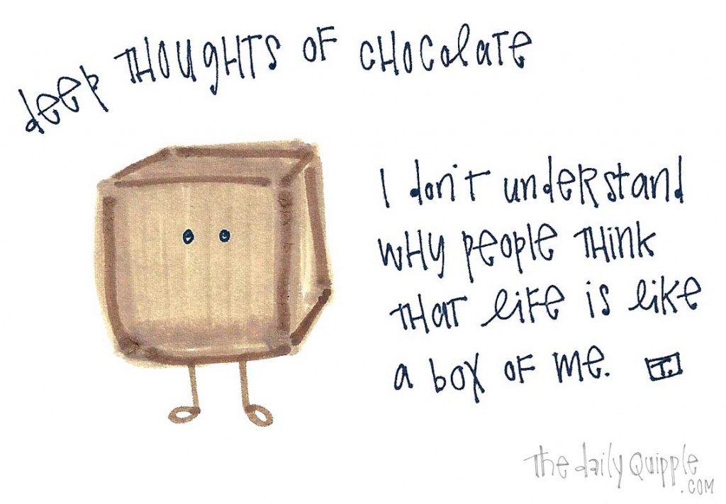 Deep Thoughts of Chocolate: I don't understand why people think that life is like a box of me.