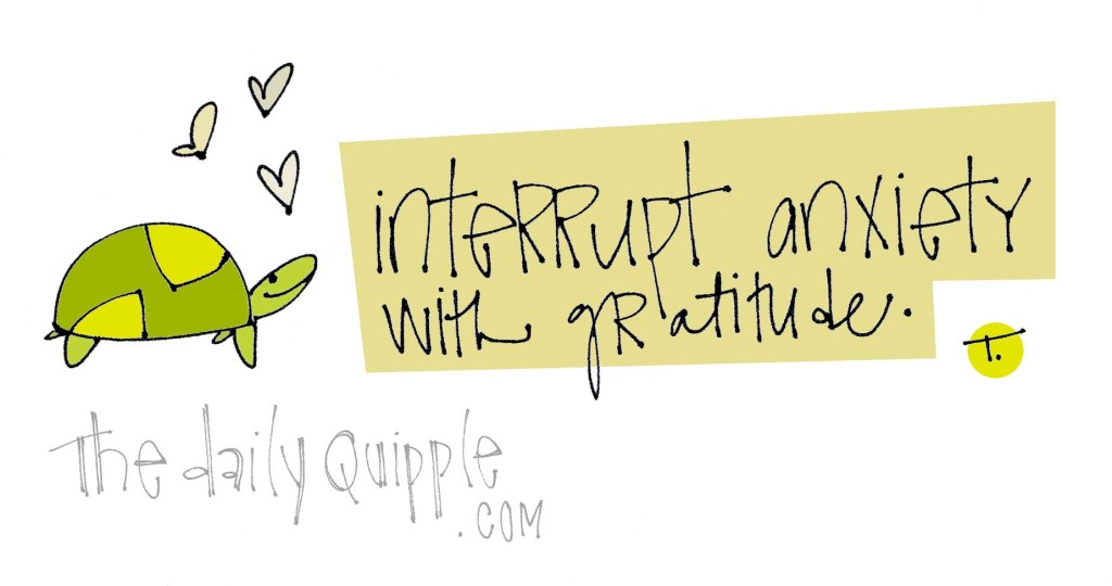 Interrupt anxiety with gratitude.