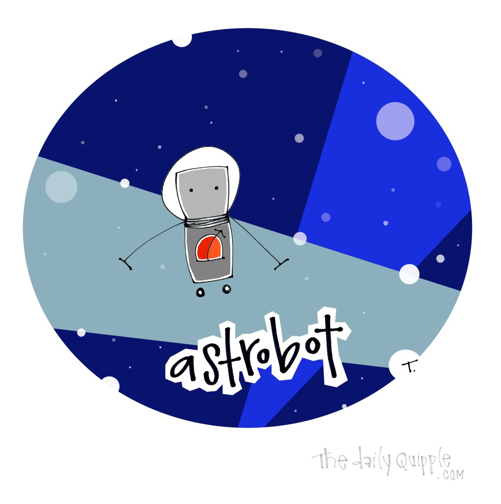 A robot floats in space: ASTROBOT!