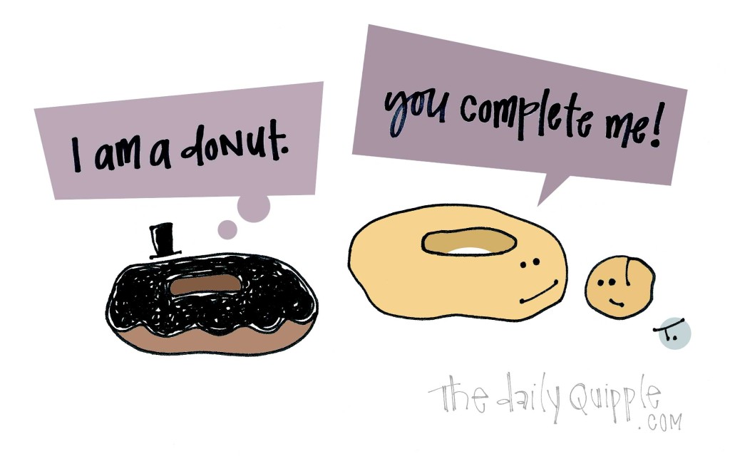It’s National Donut Day! A fancy donut states his presence, and another donut shares some love with its missing part.