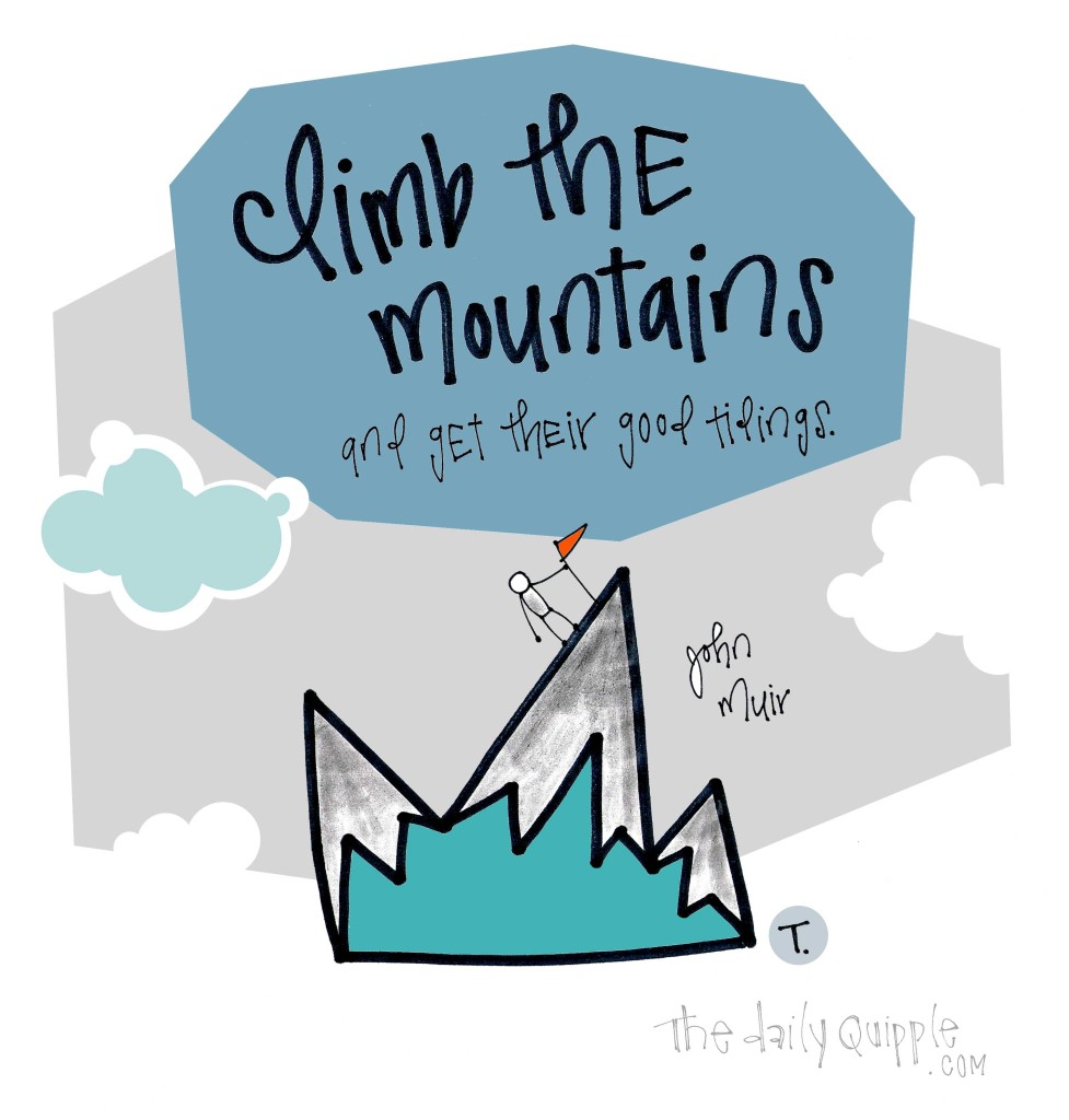 Climb the mountains and get their good tidings. [John Muir]