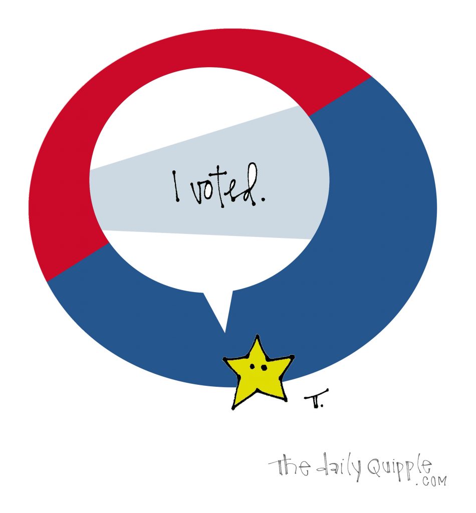 Illustration of a star with words: I voted.