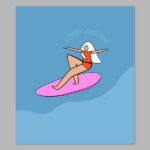 Riding the Waves Digital Print